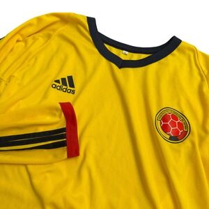Adidas Colombia National Team Long Sleeve Soccer Jersey Yellow Mens Large